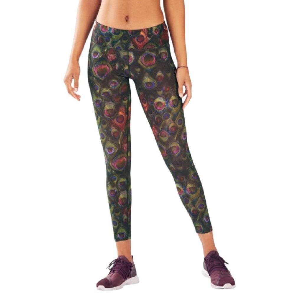 FABLETICS Salar Peacock Print Leggings Mid-rise 7/8